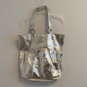 Clinique Shiny Silver Tote Bag